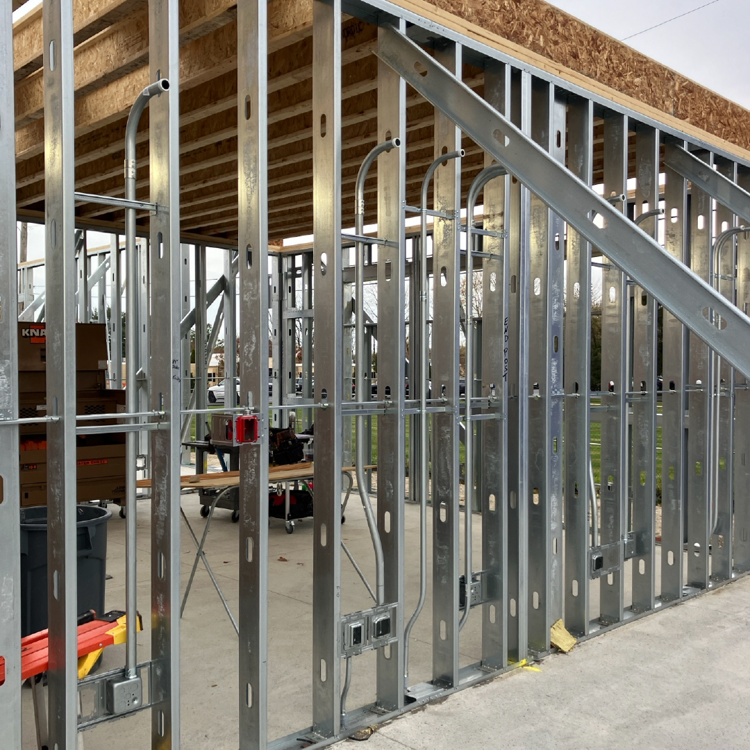 Photo of steel framing