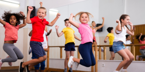 Kids dancing in a dance studio