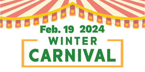 Circus tent with text 'Winter Carnival' 