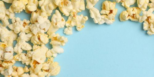 popcorn on a blue background