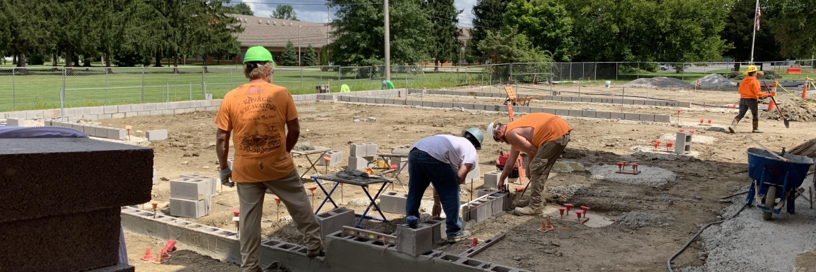 Work underway on the new wing of the Geneva Branch.